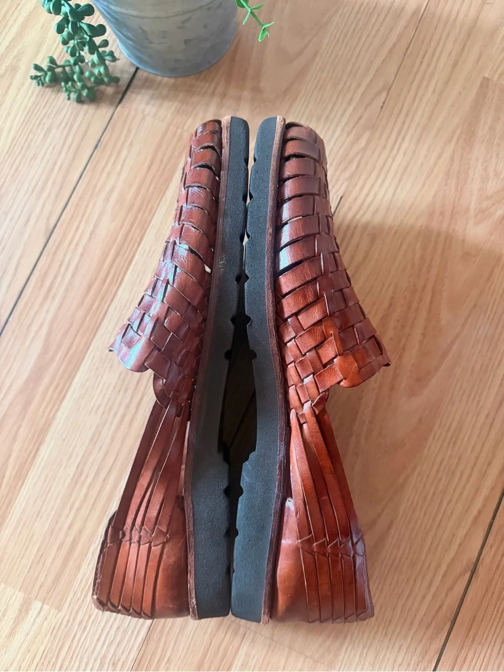 Men's Shoes Size 12 Hand Woven Braided Brown Leather Nordstrom Handwoven